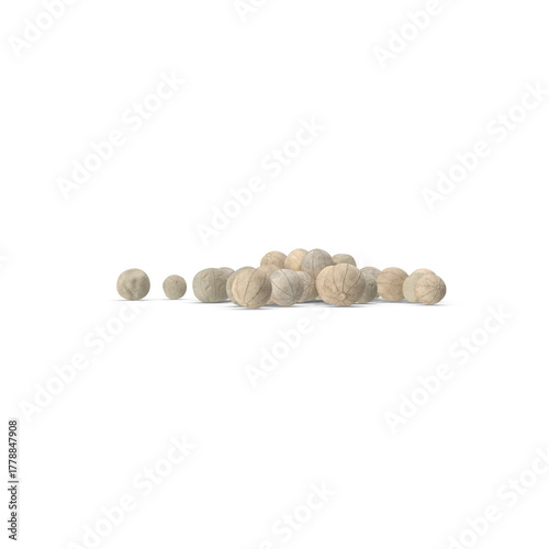 white peppercorn isolated on transparent background. PNG, 3D