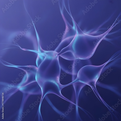 Glowing Data Network Lines with Floating Spheres