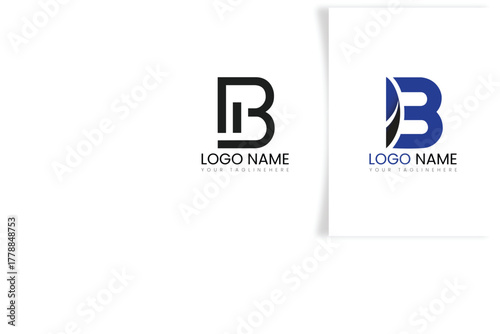 Two distinct logo designs featuring the letter b, one in black and the other in blue education logo design