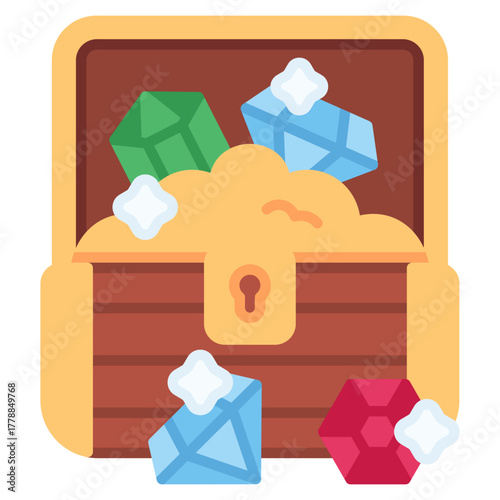 Jewelry Chest with sparkle vector icon. Jewelry icon flat style. perfect use for logo, presentation, website, and more. modern icon design color style