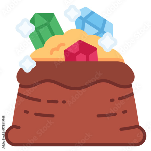 Full Bag Jewelry with sparkle vector icon. Jewelry icon flat style. perfect use for logo, presentation, website, and more. modern icon design color style