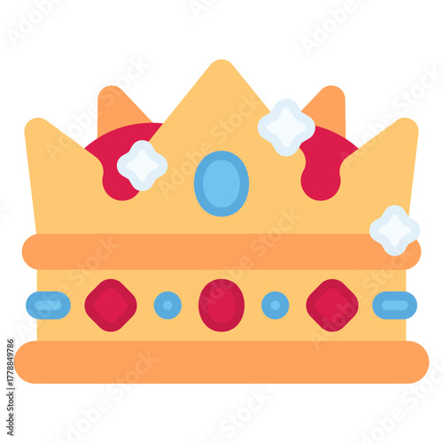 Princess Crown with sparkle vector icon. Jewelry icon flat style. perfect use for logo, presentation, website, and more. modern icon design color style