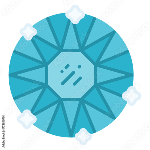 Aquamarine with sparkle vector icon. Jewelry icon flat style. perfect use for logo, presentation, website, and more. modern icon design color style