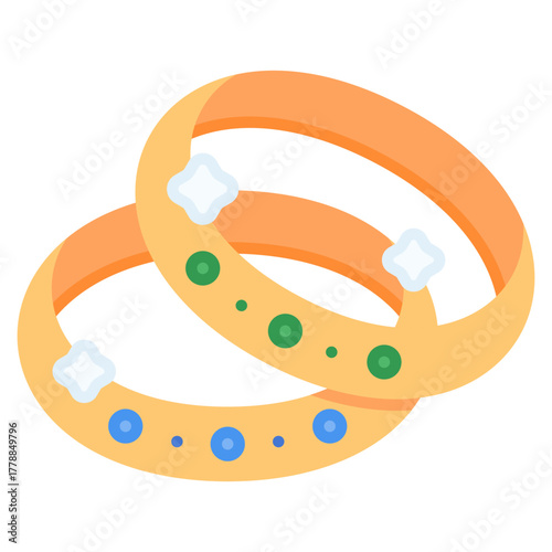 Bangle Jewelry with sparkle vector icon. Jewelry icon flat style. perfect use for logo, presentation, website, and more. modern icon design color style