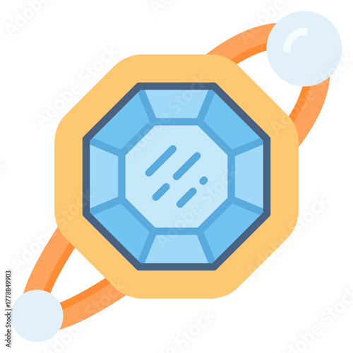 Jewelry In Hairpin vector icon. Jewelry icon flat style. perfect use for logo, presentation, website, and more. modern icon design color style