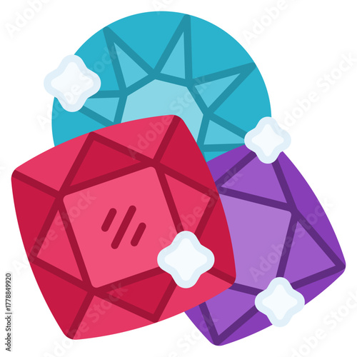 Gemstone vector icon. Jewelry icon flat style. perfect use for logo, presentation, website, and more. modern icon design color style