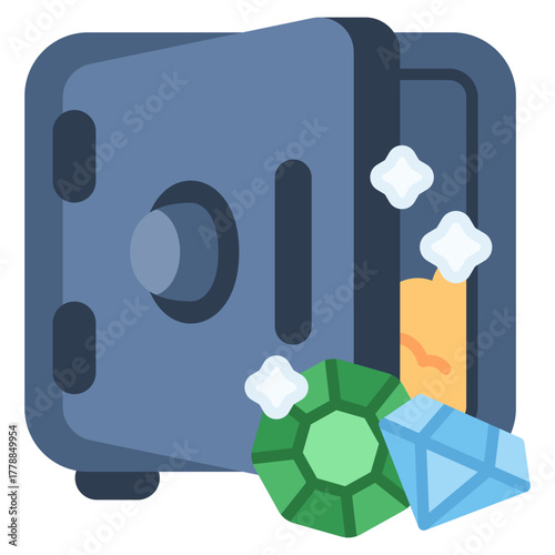 Jewelry Safe Box vector icon. Jewelry icon flat style. perfect use for logo, presentation, website, and more. modern icon design color style