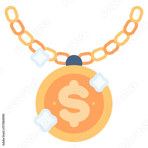 Jewelry Chain vector icon. Jewelry icon flat style. perfect use for logo, presentation, website, and more. modern icon design color style