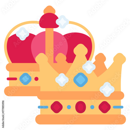 King And Queen Crown vector icon. Jewelry icon flat style. perfect use for logo, presentation, website, and more. modern icon design color style