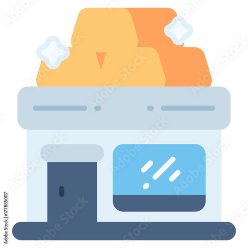 Gold Store Building vector icon. Jewelry icon flat style. perfect use for logo, presentation, website, and more. modern icon design color style