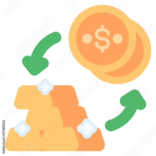 Gold Investment vector icon. Jewelry icon flat style. perfect use for logo, presentation, website, and more. modern icon design color style