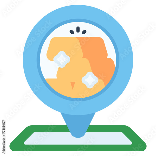 Gold Store Map Location vector icon. Jewelry icon flat style. perfect use for logo, presentation, website, and more. modern icon design color style