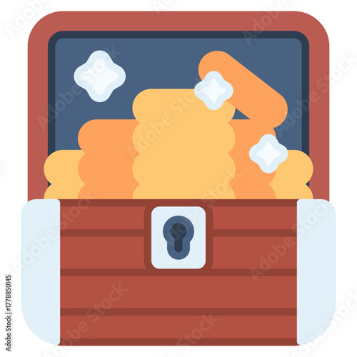 Coin Chest vector icon. Jewelry icon flat style. perfect use for logo, presentation, website, and more. modern icon design color style