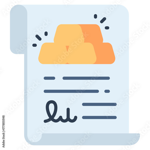 Gold Certificate vector icon. Jewelry icon flat style. perfect use for logo, presentation, website, and more. modern icon design color style