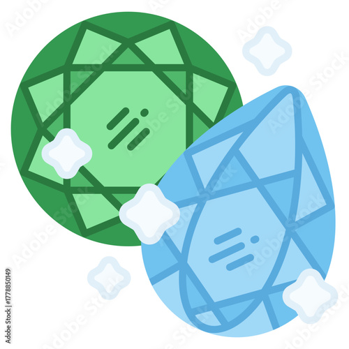 Gemstone vector icon. Jewelry icon flat style. perfect use for logo, presentation, website, and more. modern icon design color style