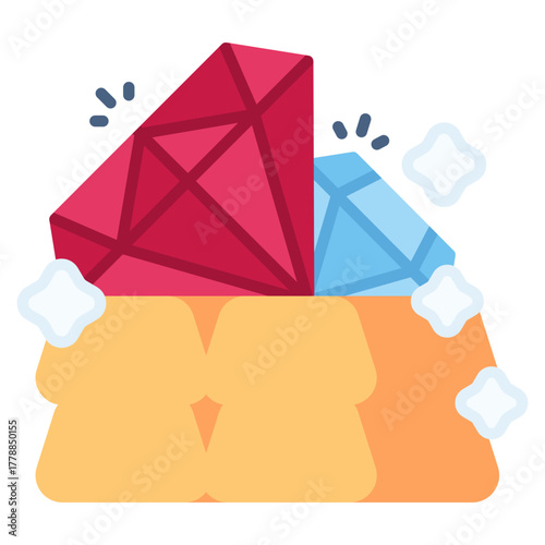 Diamond And Gold vector icon. Jewelry icon flat style. perfect use for logo, presentation, website, and more. modern icon design color style