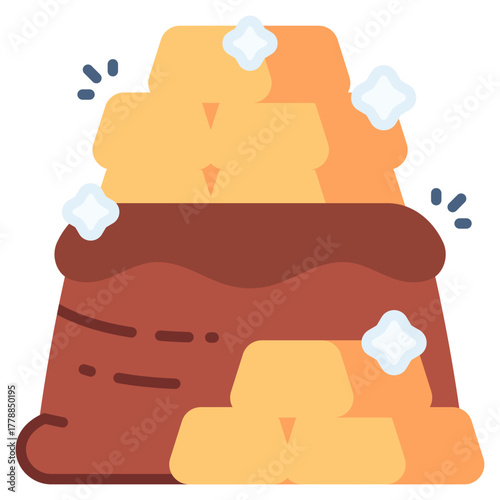 Gold Bag vector icon. Jewelry icon flat style. perfect use for logo, presentation, website, and more. modern icon design color style