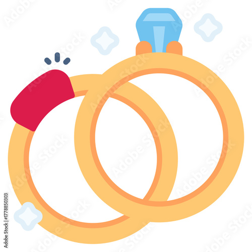 Engagement Ring vector icon. Jewelry icon flat style. perfect use for logo, presentation, website, and more. modern icon design color style