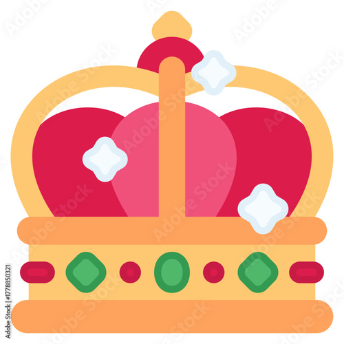 Crown Queen with sparkle vector icon. Jewelry icon flat style. perfect use for logo, presentation, website, and more. modern icon design color style