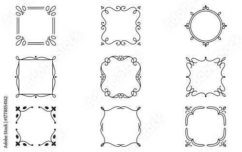 Elegant Ornamental Frames Collection for Creative Designs and Decorative Purposes with Floral Elements in a Variety of Shapes