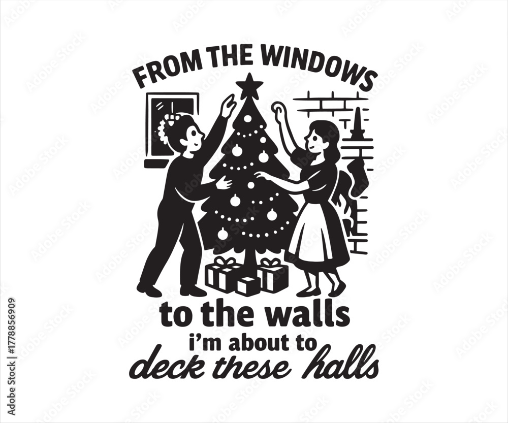 Obraz premium Christmas Song Lyric Typography Design Vector