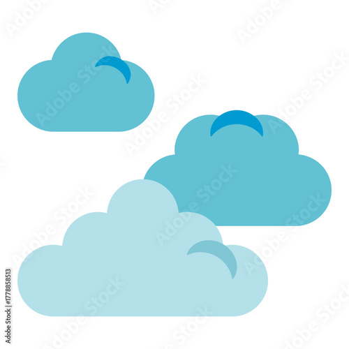 cloudy clouds flat icon
