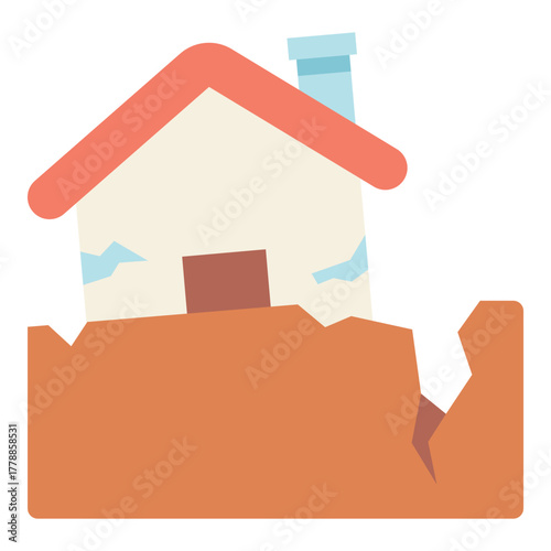 earthquake disaster flat icon