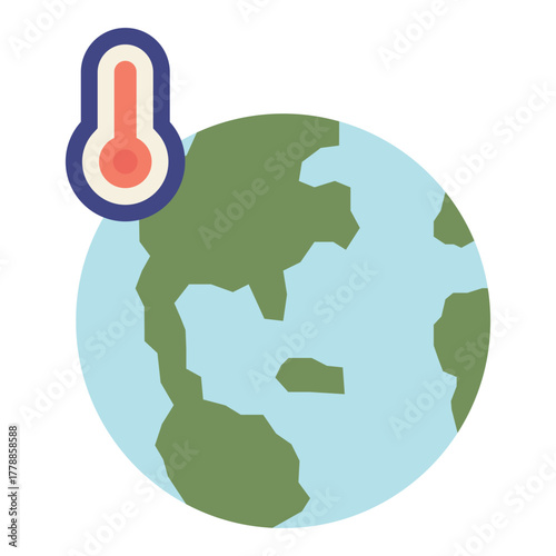 global warming flat icon