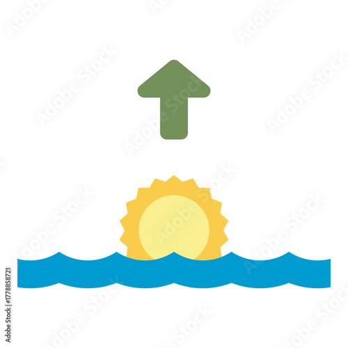 sunrise at sea flat icon
