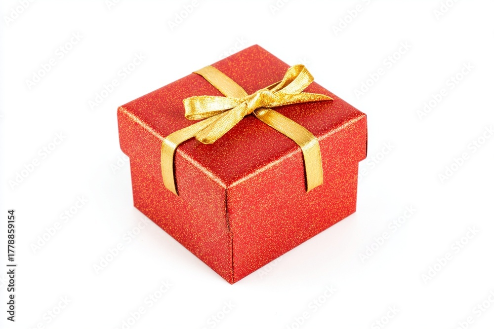 Obraz premium gift box on white background, present on white background, gift isolated on white, gift box isolated, wrapped gift on white, present box isolated on white