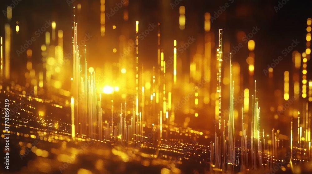 Obraz premium Gold trade chart stock analysis on growth financial business money market 3d background with profit investment exchange graph data concept