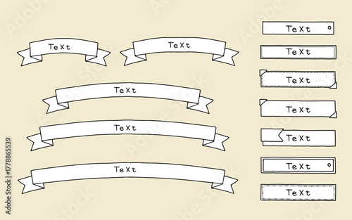 手描きのバナーセット。