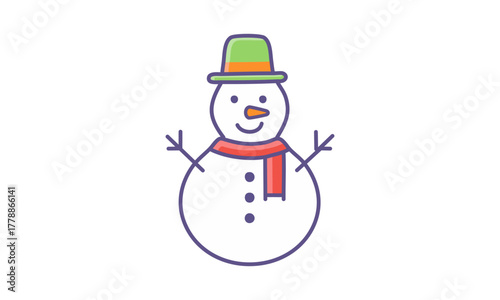 Christmas Icon. Minimal Flat Holiday Symbol Vector