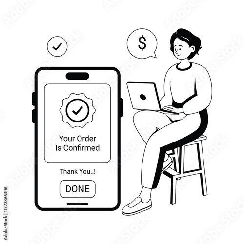 Take your hands on this amazing order confirmation Glyph illustration