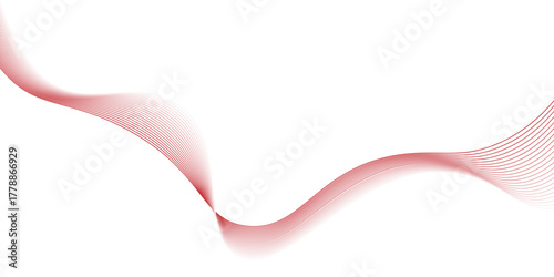 Cuadro en lienzo Abstract red wave line background with elegant flowing curves, dynamic wavy shap