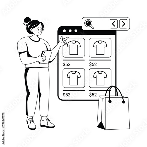 Download this creative illustration of online shopping, ready to use