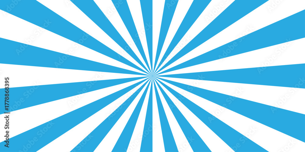 Fototapeta premium Vector sunray stripe background. Light sunburst glowing background. Sunburst pattern summer social banner. vector illustration pattern beam rays. Spiral radial striped backdrop design. 