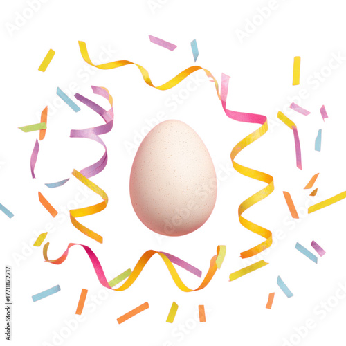 Egg with confetti art