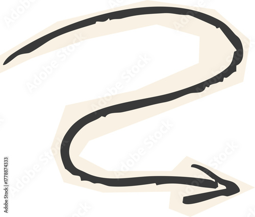 Arrow crayon chalk hand drawn doodle grunge line set. Cursor scribble wavy swirl, comic simple element. 