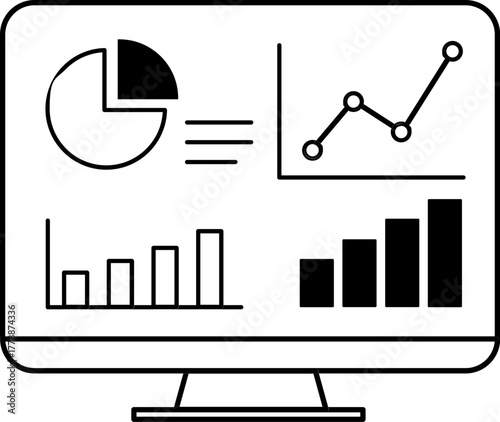 Detailed graphical representation on computer monitor 