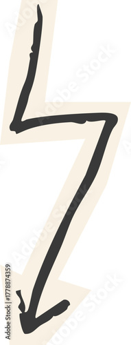 Arrow crayon chalk hand drawn doodle grunge line set. Cursor scribble wavy swirl, comic simple element. 