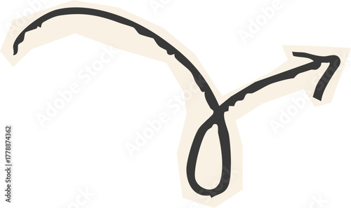 Arrow crayon chalk hand drawn doodle grunge line set. Cursor scribble wavy swirl, comic simple element. 