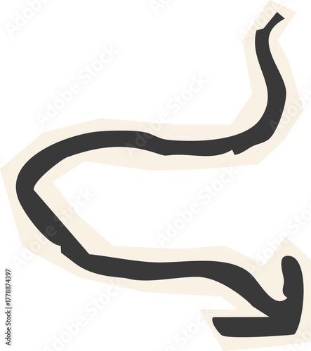 Arrow crayon chalk hand drawn doodle grunge line set. Cursor scribble wavy swirl, comic simple element. 