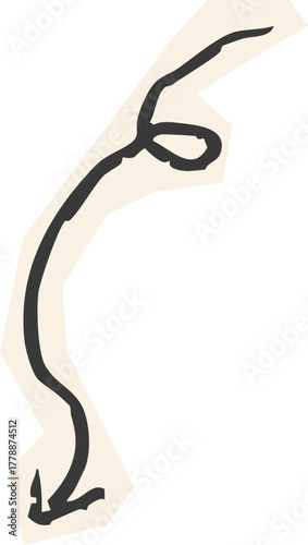 Arrow crayon chalk hand drawn doodle grunge line set. Cursor scribble wavy swirl, comic simple element. 