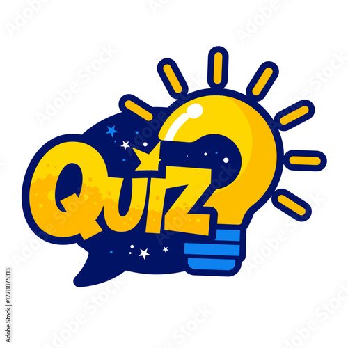 quiz - sticker, sign, banner - vector illustration