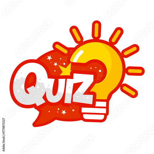 quiz - sticker, sign, banner - vector illustration