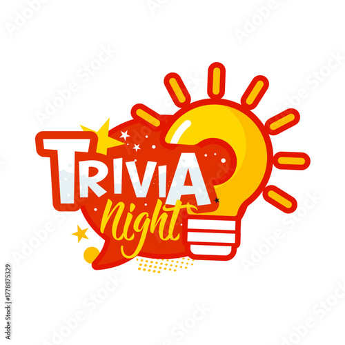 
Trivia Night - sticker, sign, banner - vector illustration
