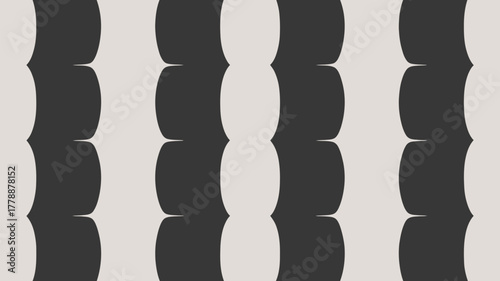 Alternating black and white rounded vertical columns abstract repeating pattern design style texture graphic