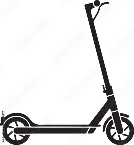 Illustration of black electric scooter isolated on white background eps