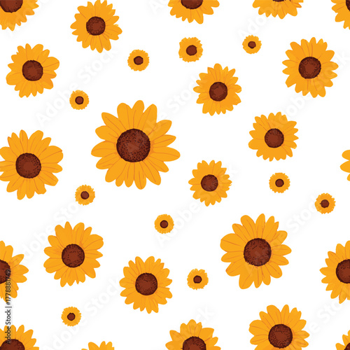 beautiful sunflower watercolor background spring colorful seamless pattern